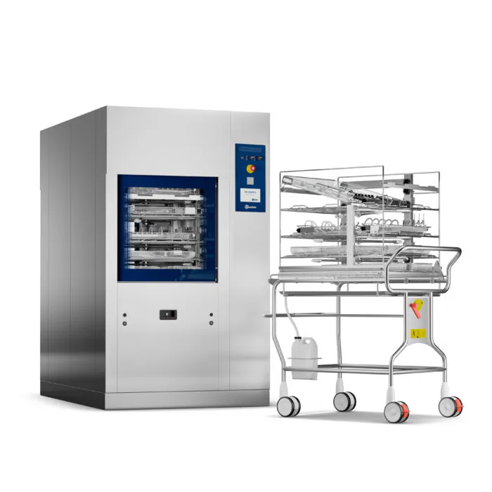 Steelco TW 3000/2 Smart Tunnel with cart front view