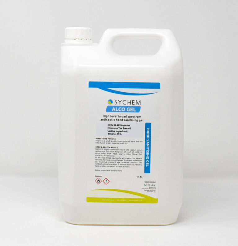 bulk antibacterial hand gel Sychem Alco Gel 5L