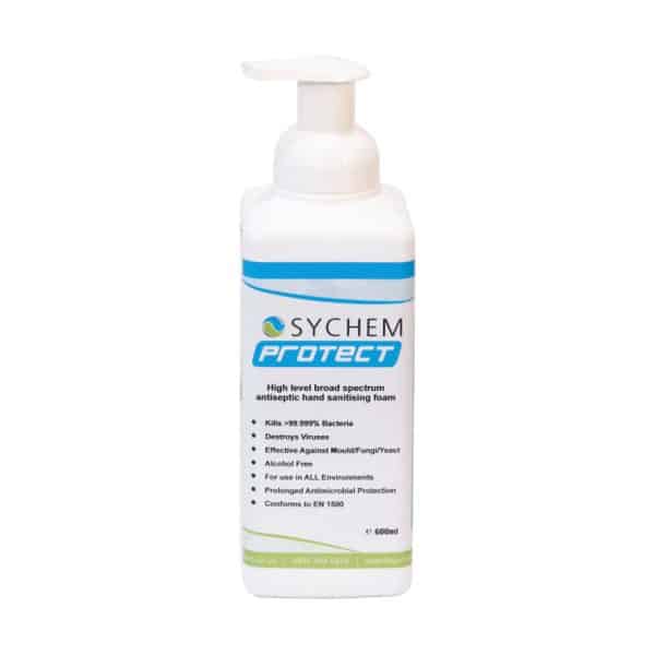 Sychem Protect 600ml pump hand sanitiser foam