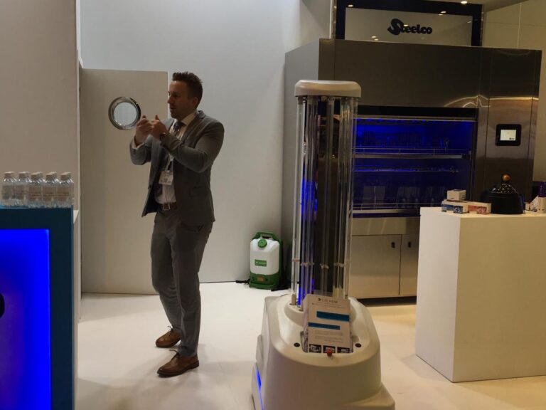 Dan Harding UVD Robots Stand Sychem IAT Congress 2019