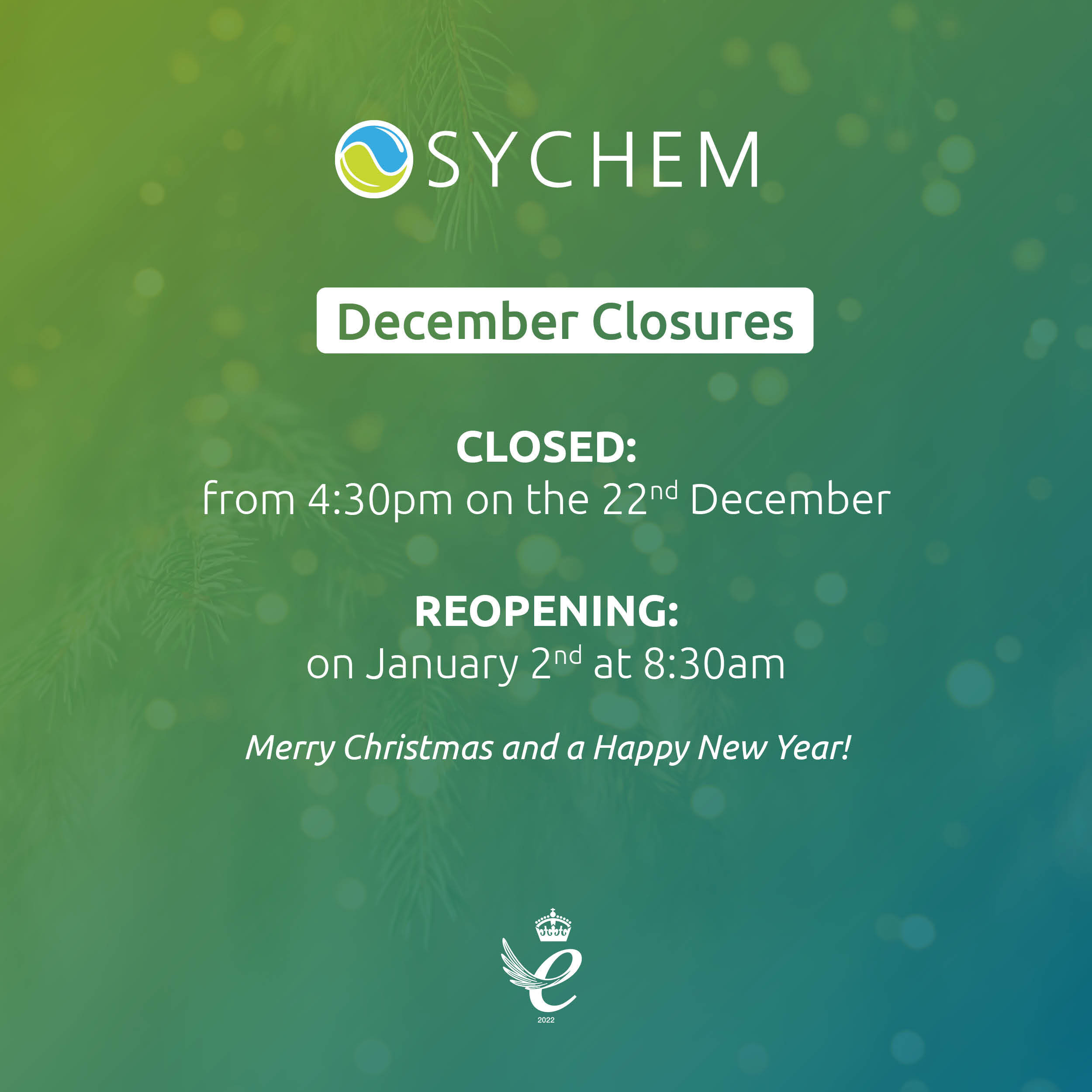 December Closures